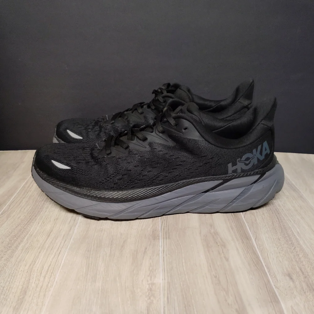 Hoka Clifton Men's Black and Gray Athletic Shoes